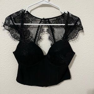 Black corset crop top